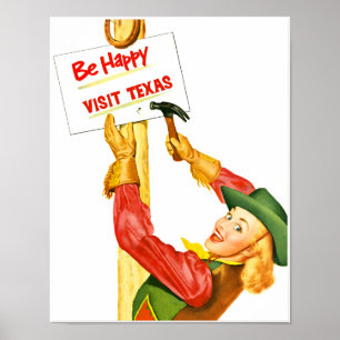 Poster de viagens de Texas da visita