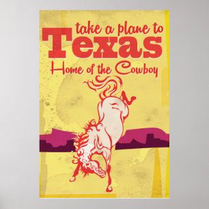 Poster de viagens de Texas do vintage