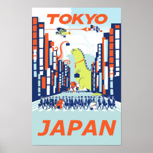Poster de viagens de Tokyo, Japão