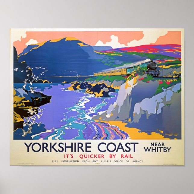 Poster de viagens de trem Yorkshire (Frente)