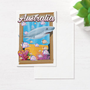 Poster de viagens de tubarão submarino da Austráli