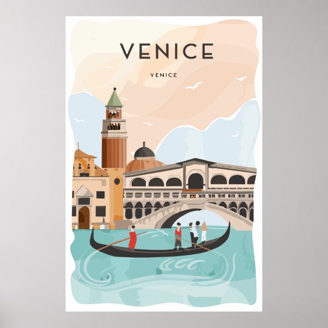 Poster de viagens de Veneza (Frente)