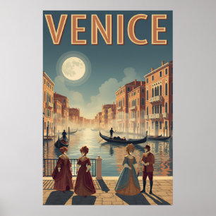 Poster de viagens de Veneza Retro