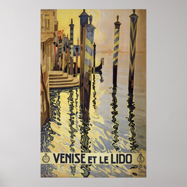 Poster de viagens de Veneza Vintage (Frente)