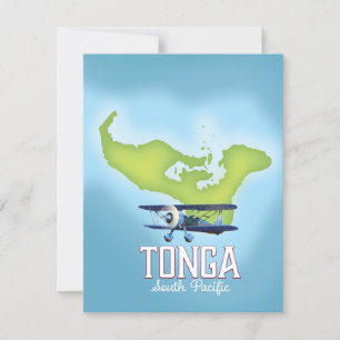 Poster de viagens de Voo Tonga Map