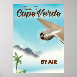 Poster de viagens do ar de Cabo Verde