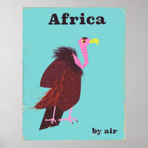 Poster de viagens do ar do vintage do abutre de
