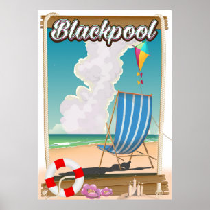 Poster de viagens do beira-mar da praia de