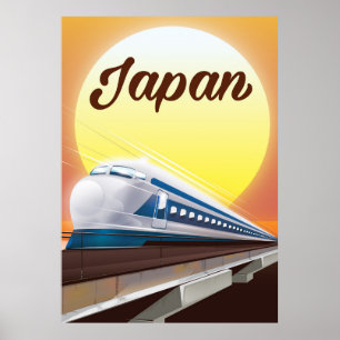 poster de viagens do comboio com bala no Japão