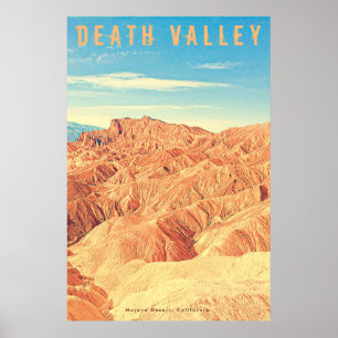 Poster de viagens do deserto do Vale da Morte Vint