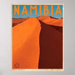 Poster de viagens do Deserto Vintage Namib