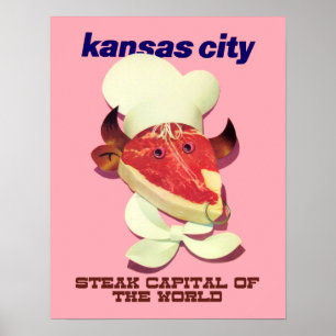 Poster de viagens do estilo do vintage de Kansas