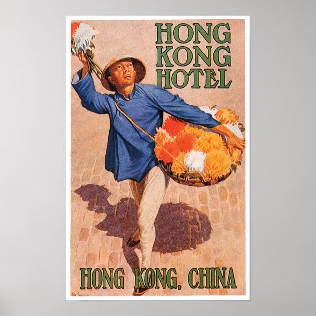 Poster de viagens do Hotel Hong Kong (Frente)