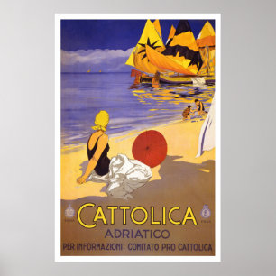 Poster de viagens do italiano do vintage de