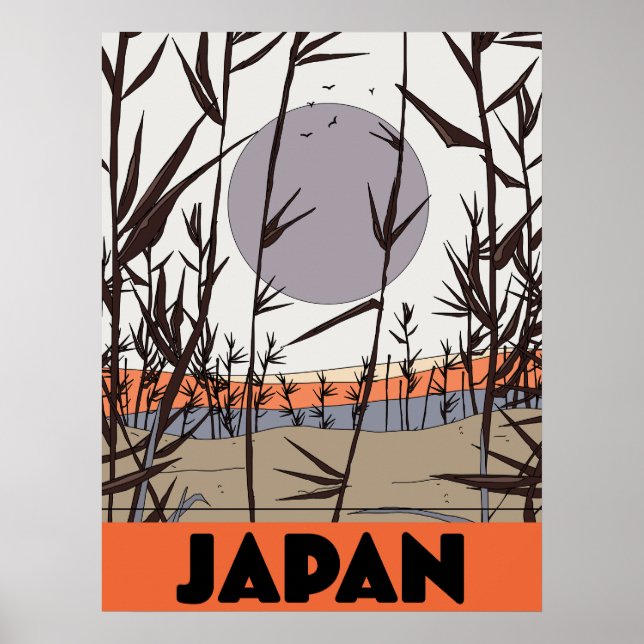 Poster de viagens do Japão (Frente)