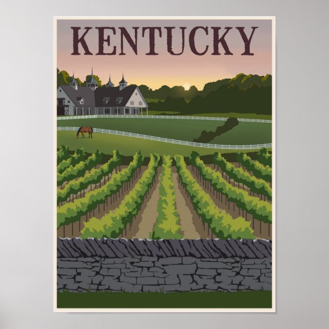 Poster de viagens do Kentucky (Frente)
