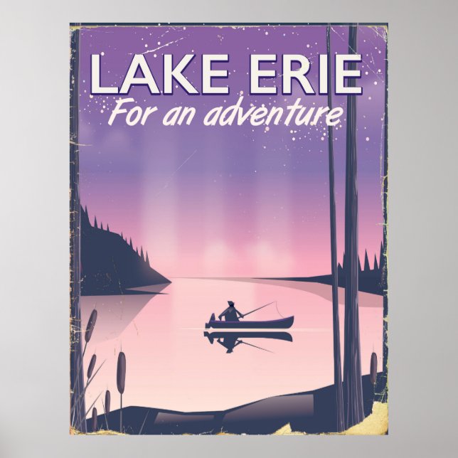 Poster de viagens do Lago Erie (Frente)