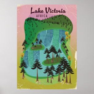 Poster de viagens do Lago Vitória