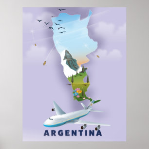 Poster de viagens do Mapa Argentina