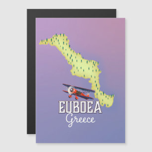 Poster de viagens do mapa da piscina de Euboea