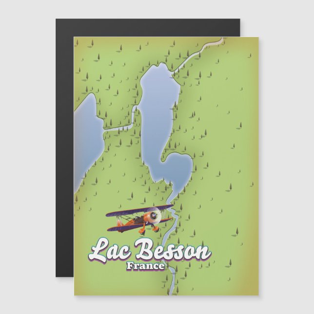 Poster de viagens do mapa Lac Besson France (Frente/Verso)
