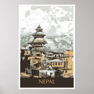Poster de viagens do Nepal