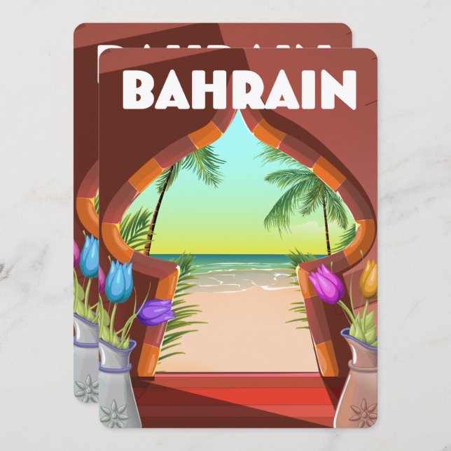 Poster de viagens do palácio do Bahrein (Frente/Verso)
