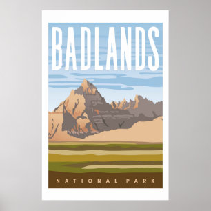 Poster de viagens do Parque Nacional Badlands