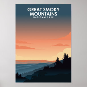 Poster de viagens do Parque Nacional das Montanhas