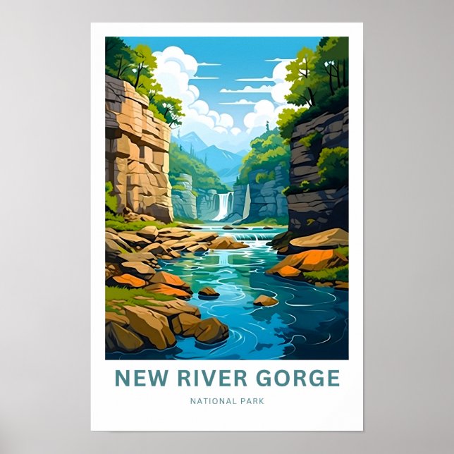 Poster de viagens do Parque Nacional de New River  (Frente)