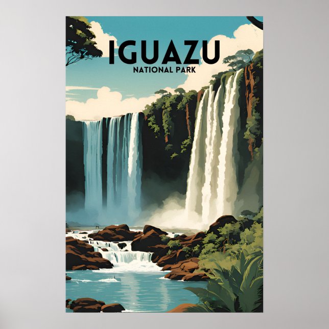 Poster de viagens do Parque Nacional do Iguazu (Frente)