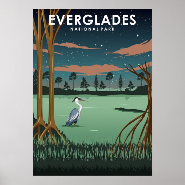 Poster de viagens do Parque Nacional Everglades (Frente)