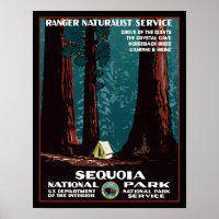 Poster de viagens do Parque Nacional Sequoia
