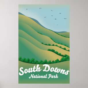 Poster de viagens do Parque Nacional South Downs