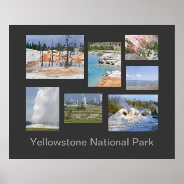 Poster de viagens do Parque Nacional Yellowstone (Frente)