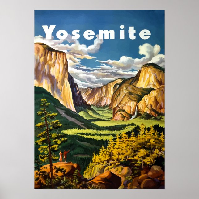 Poster de viagens do Parque Nacional Yosemite (Frente)