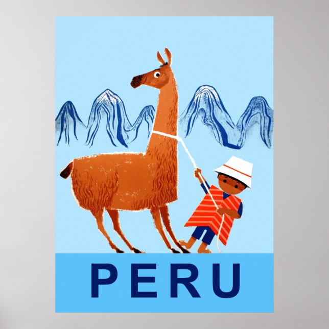 Poster de viagens do Peru (Frente)