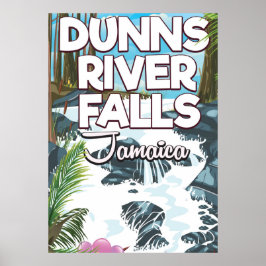 Poster de viagens do Rio Dunn Falls Jamaica