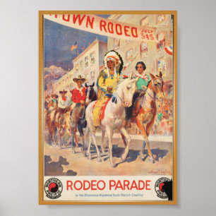 Poster de viagens do rodeio