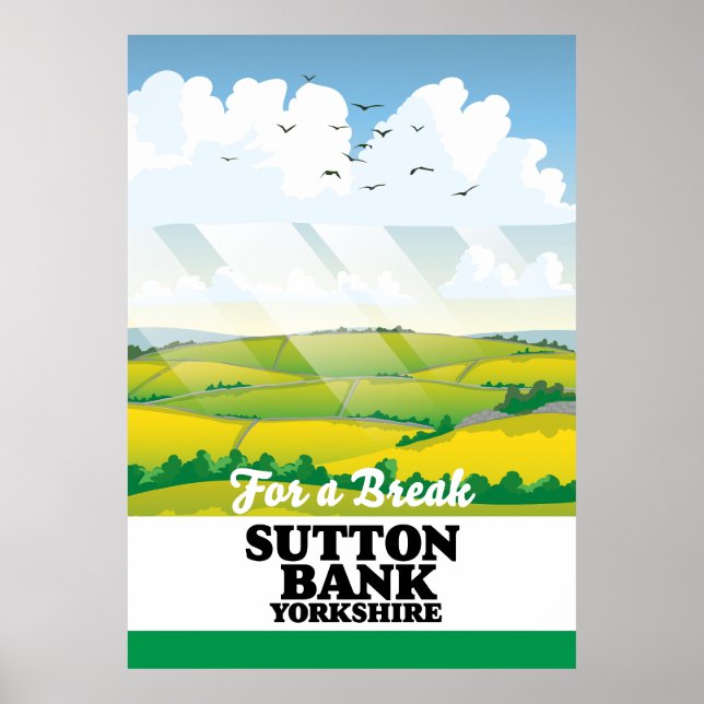 Poster de viagens do Sutton Bank yorkshire (Frente)