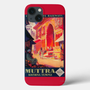 Poster de viagens do templo de Muttra Krishna