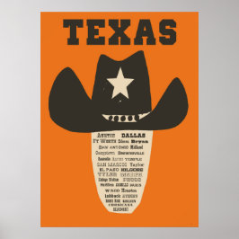 Poster de viagens do Texas