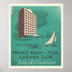 Poster de viagens do Vintage Cabana Club Miami