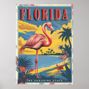 Poster de viagens do Vintage Florida Paradise