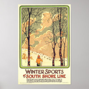 Poster de viagens dos esportes de inverno do