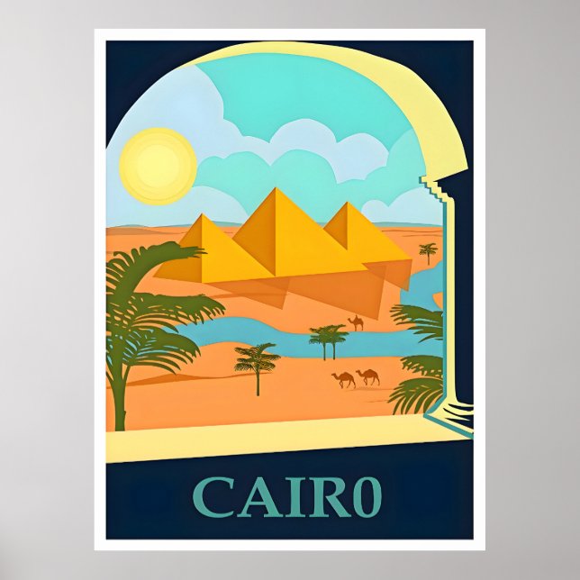 Poster de viagens Egito-Cairo (Frente)