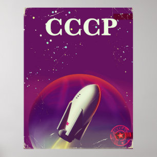 POSTER DE VIAGENS espacial soviético CCCP
