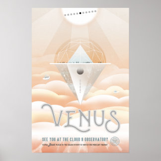 Poster de viagens Espacial Venus Vintage