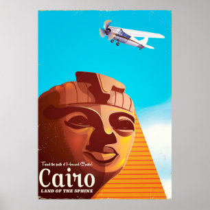 poster de viagens estilo Cairo Egypt Vintage
