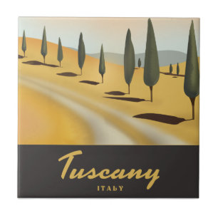 poster de viagens estilo vintage da Toscana Itáli